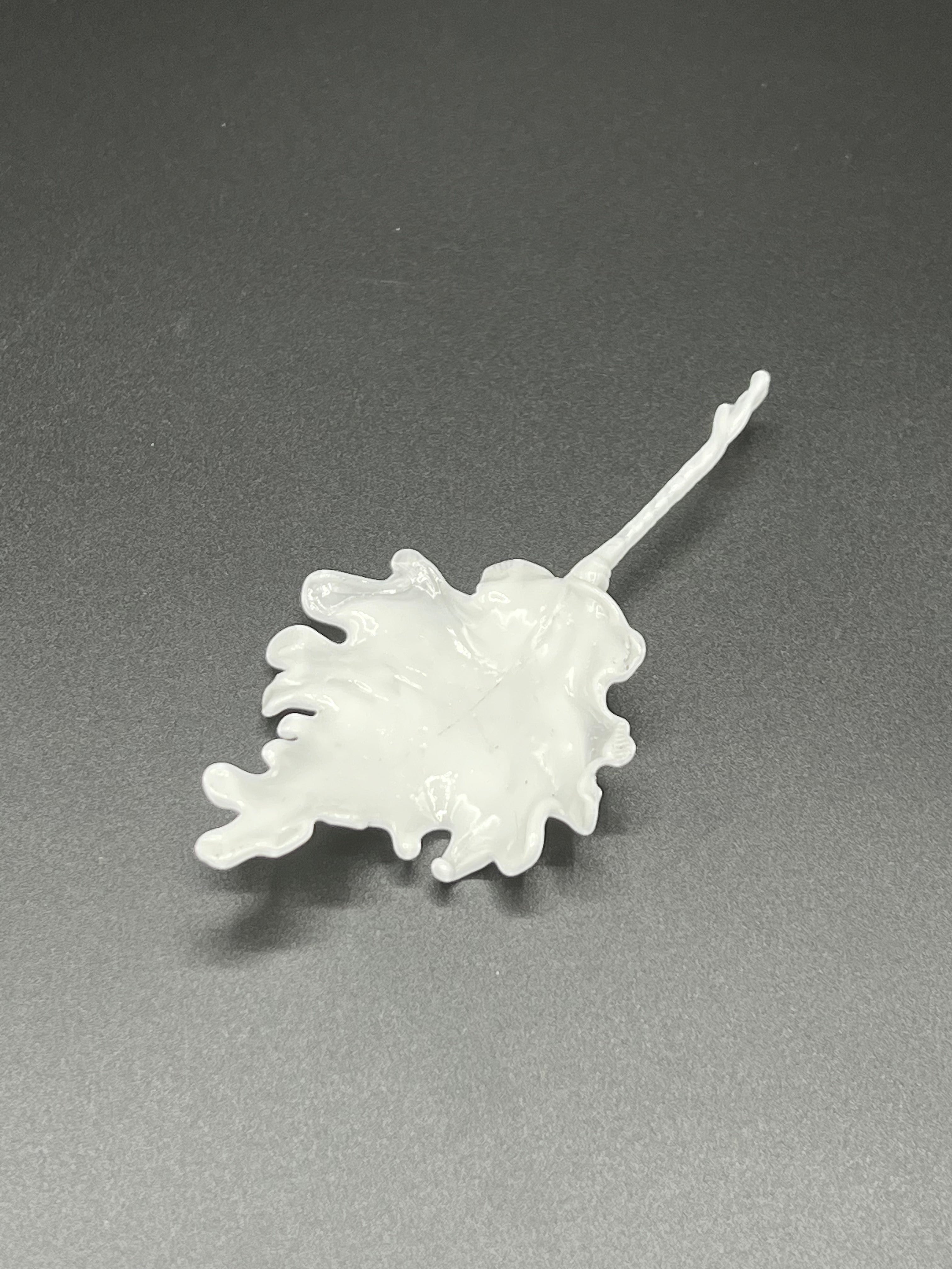 Snow Frosted Glass Leaf Ornament